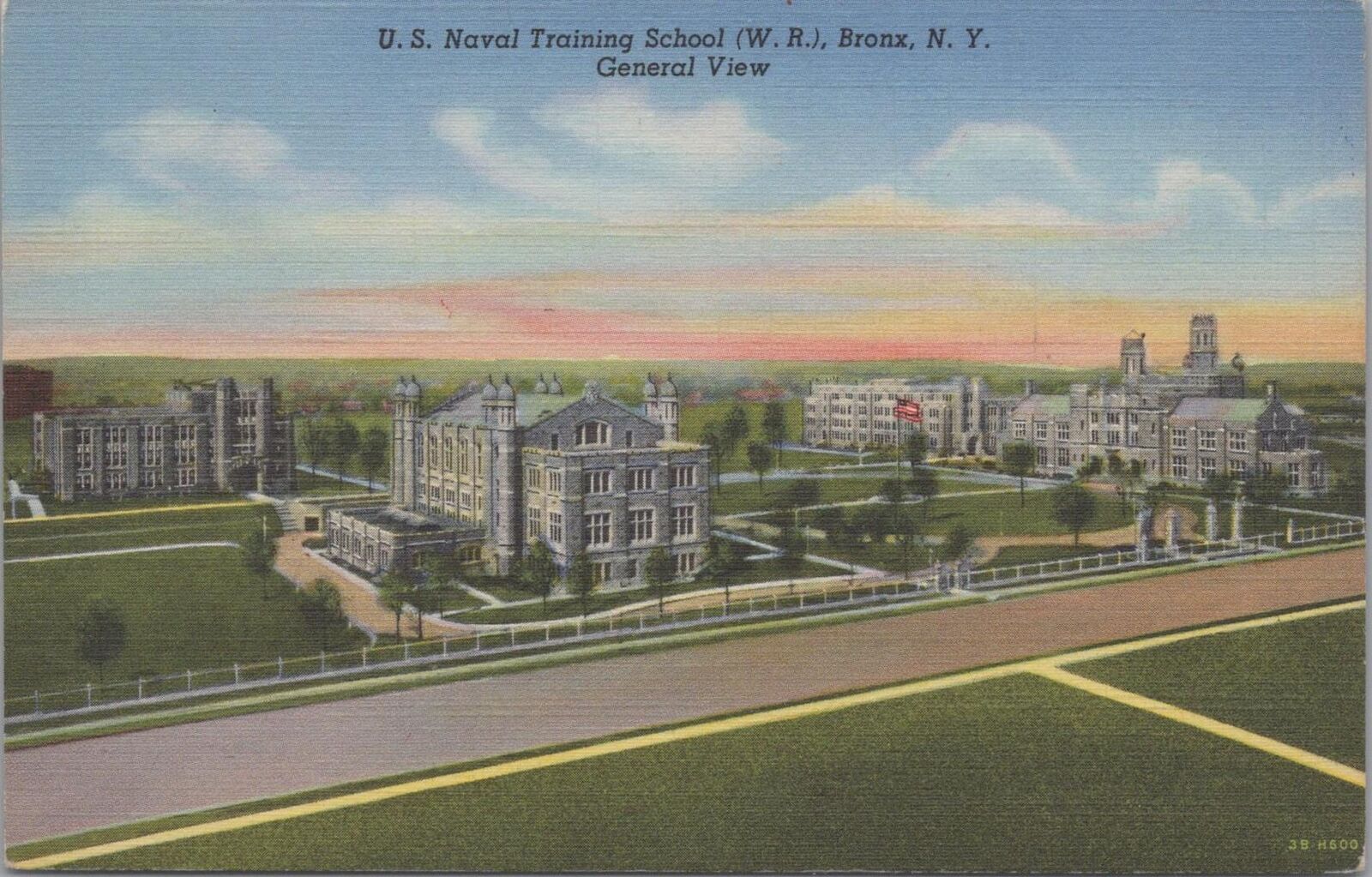 Postcard US Naval Training School WR Bronx NY General View 