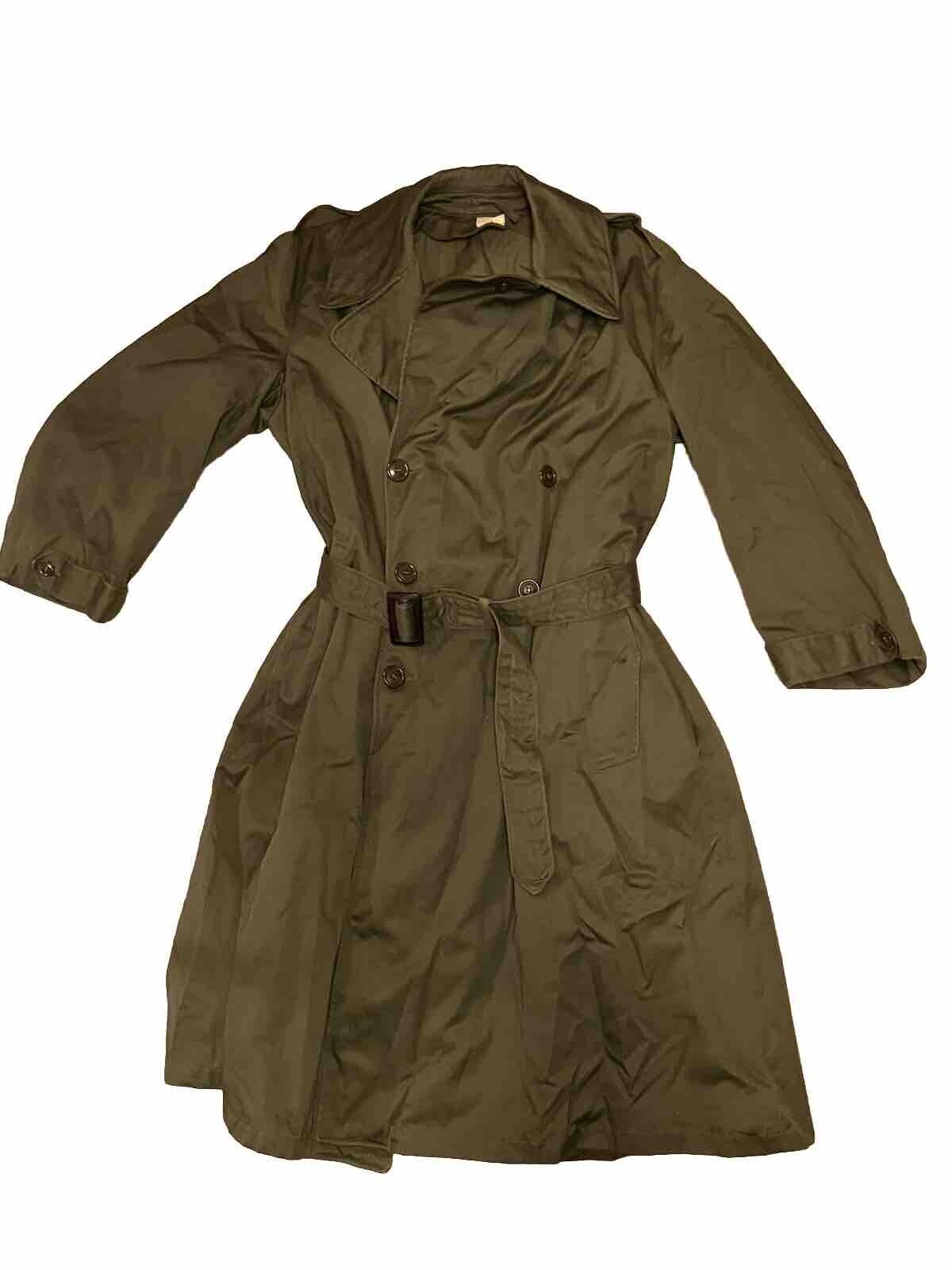 Military Overcoat Trench Green Sigmund Eisner 1946 Large Excellent