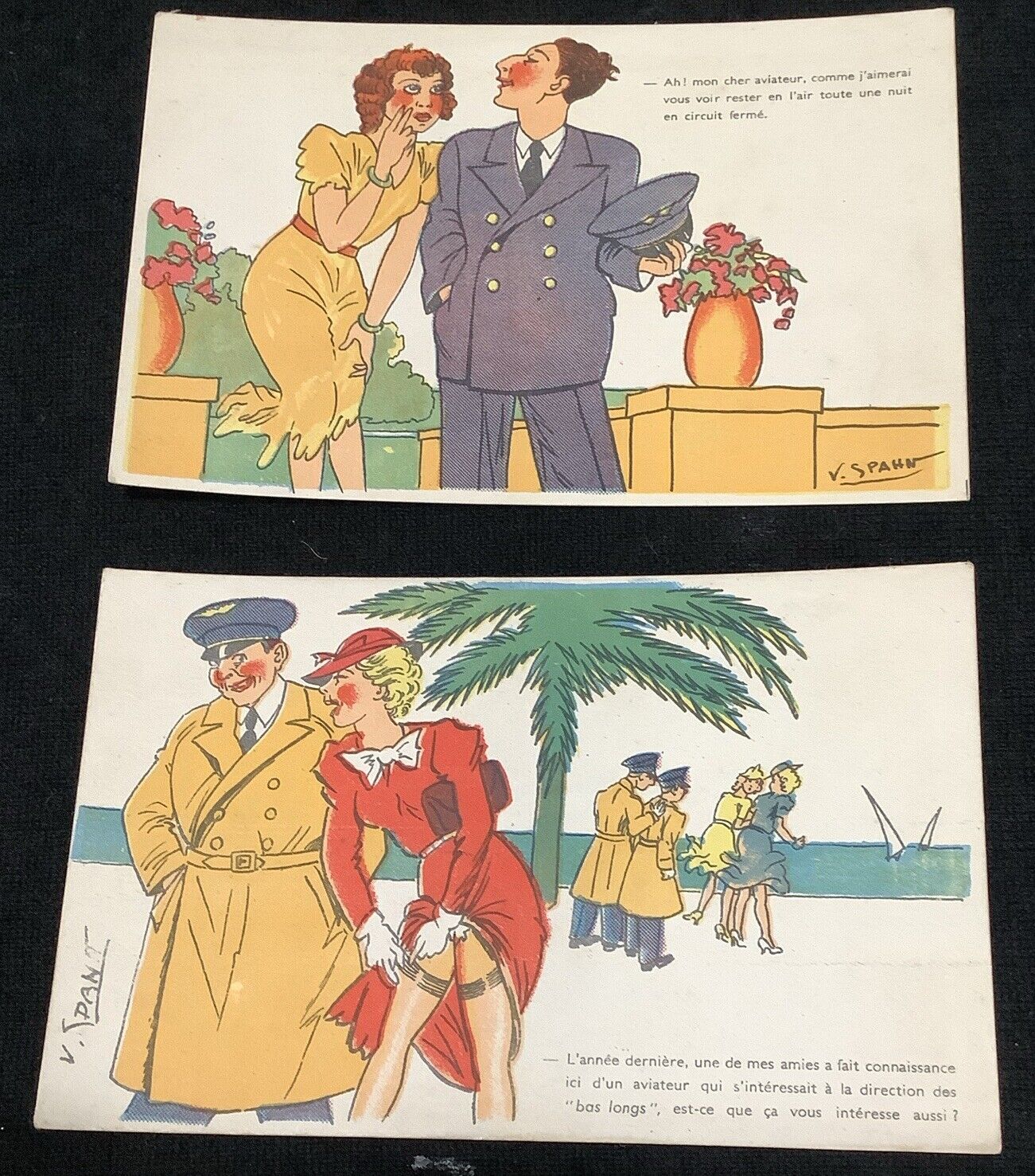 V. Spahn French Soldiers Vintage Military Postcards Paris France