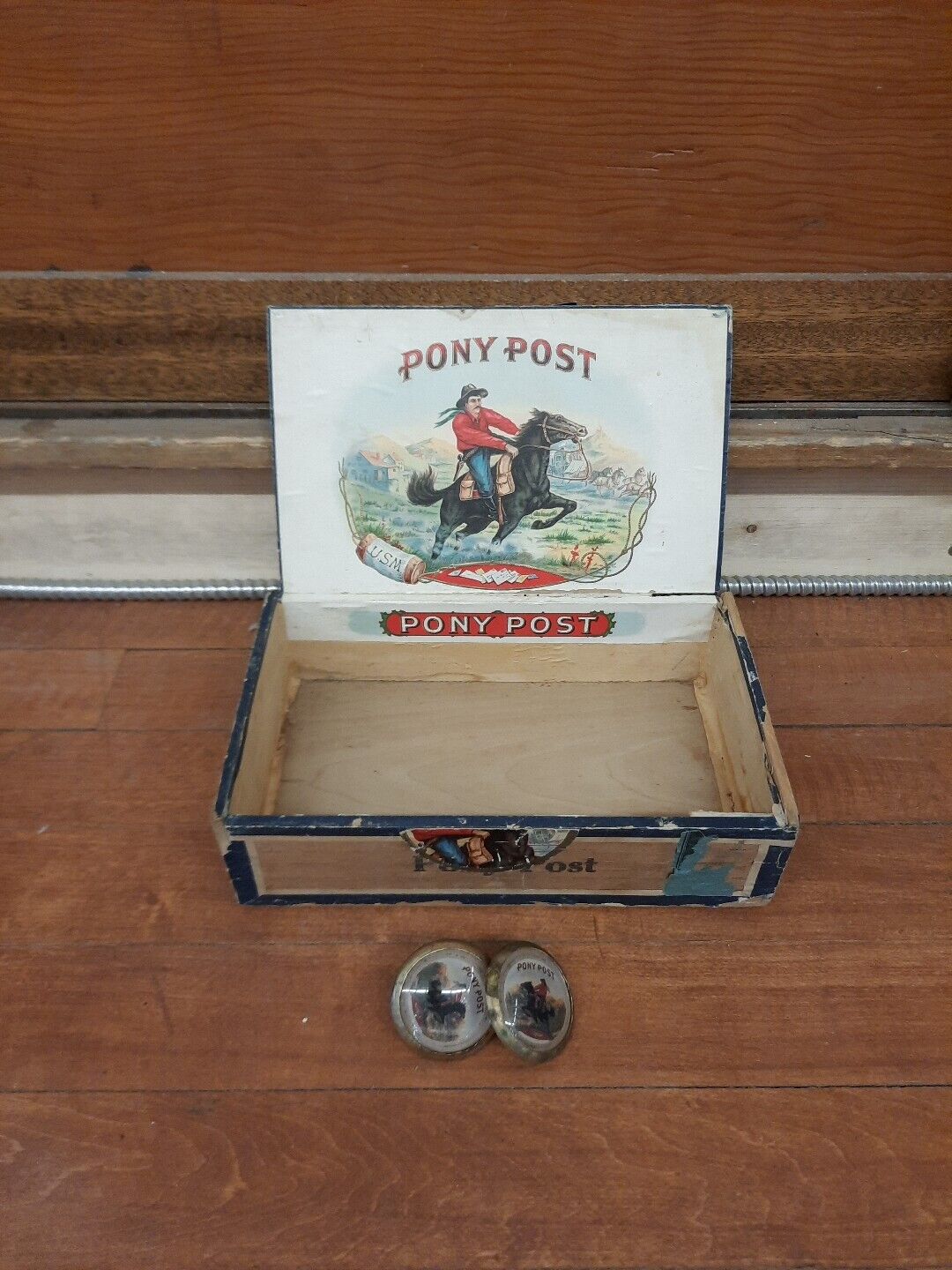 Antique Pony Post Ciger Box/Rozets Factory No.1068 Pennsylvania Vintage 