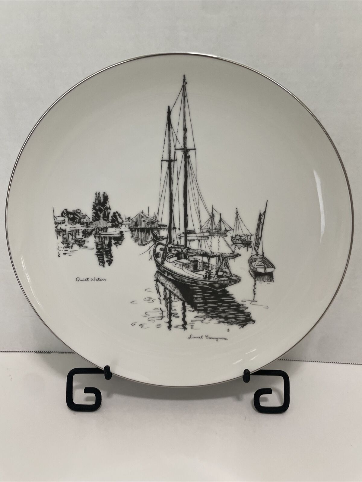 COLLECTOR PLATE LIONEL BARRYMORE's QUIET WATERS,  LIMITED ED., GORHAM FINE CHINA