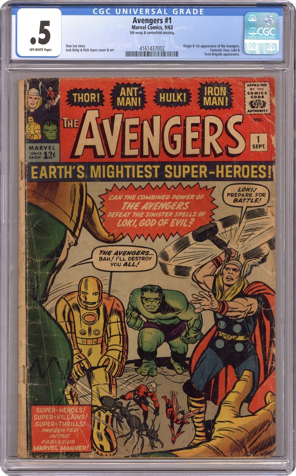 Avengers #1 CGC 0.5 1963 4161437002 1st app. the Avengers