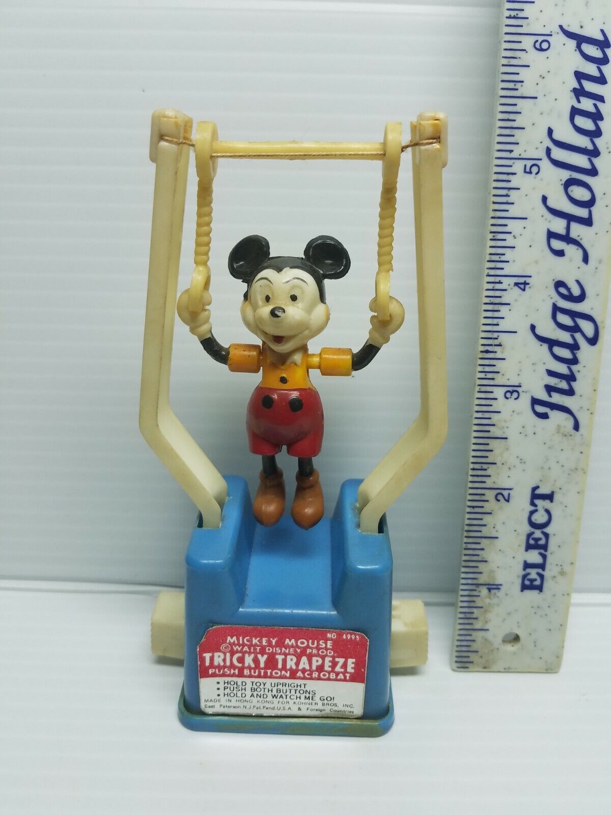 Vintage Mickey Mouse Tricky Trapeze Plastic Toy