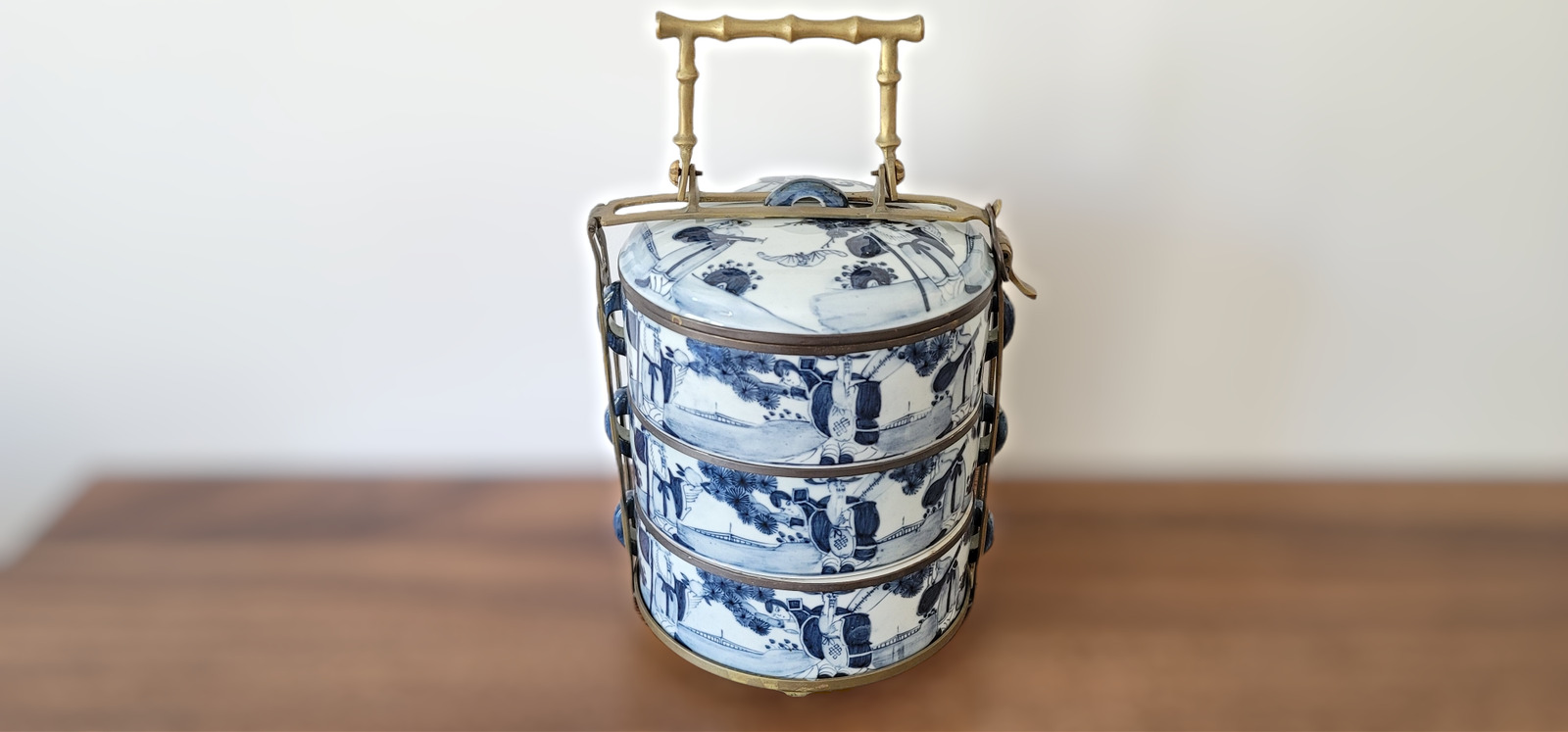 ​Handcrafted Traditional Collection Ceramic Porcelain Tiffin Food Carrier Box
