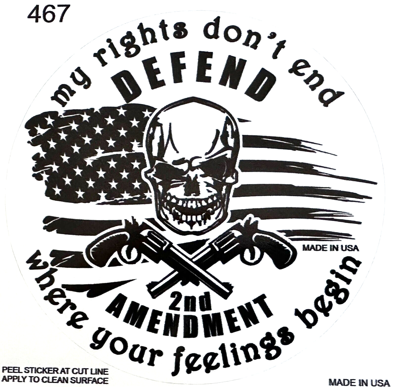 Defend The 2nd Amendment..1789....Truck Decals Sticker  (4 Pack) #467