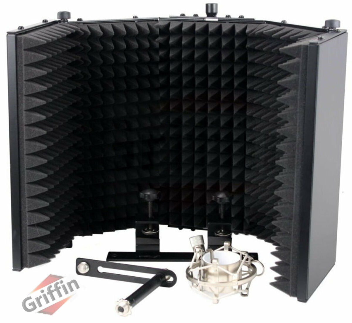 Studio Microphone Diffuser Isolation Sound Absorber Foam Panel Shield Mic Stand