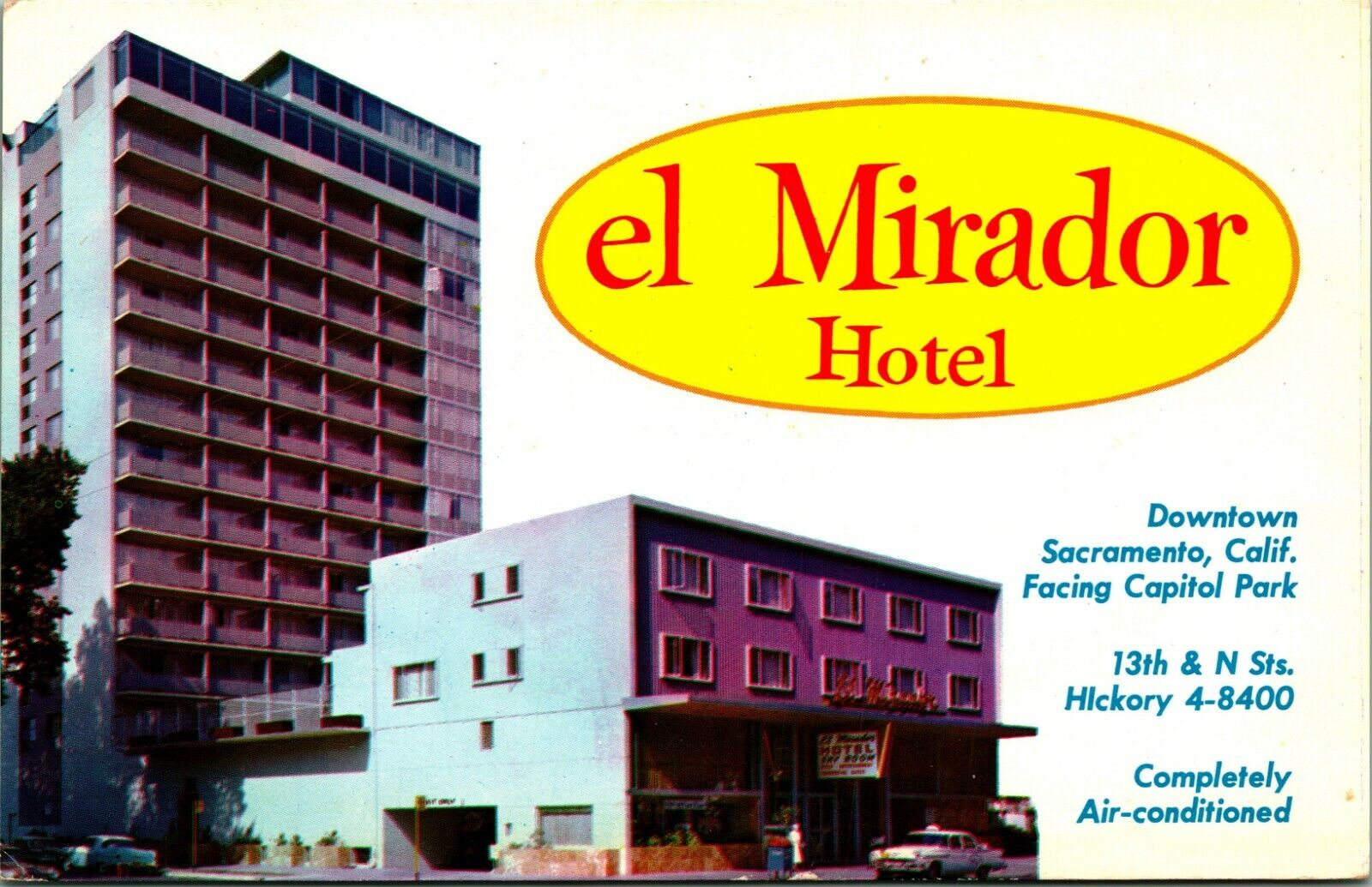 El Mirador Drive-In Hotel Sacramento California CA UNP Chrome Postcard 