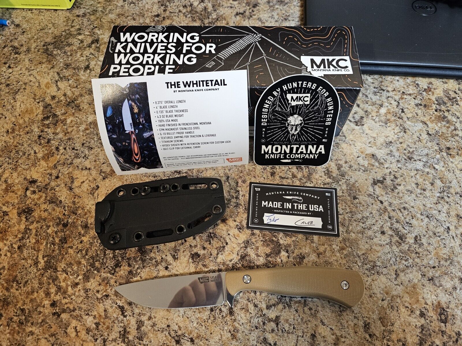 Montana Knife Company Whitetail Knife Buckskin Mathews Brand New 