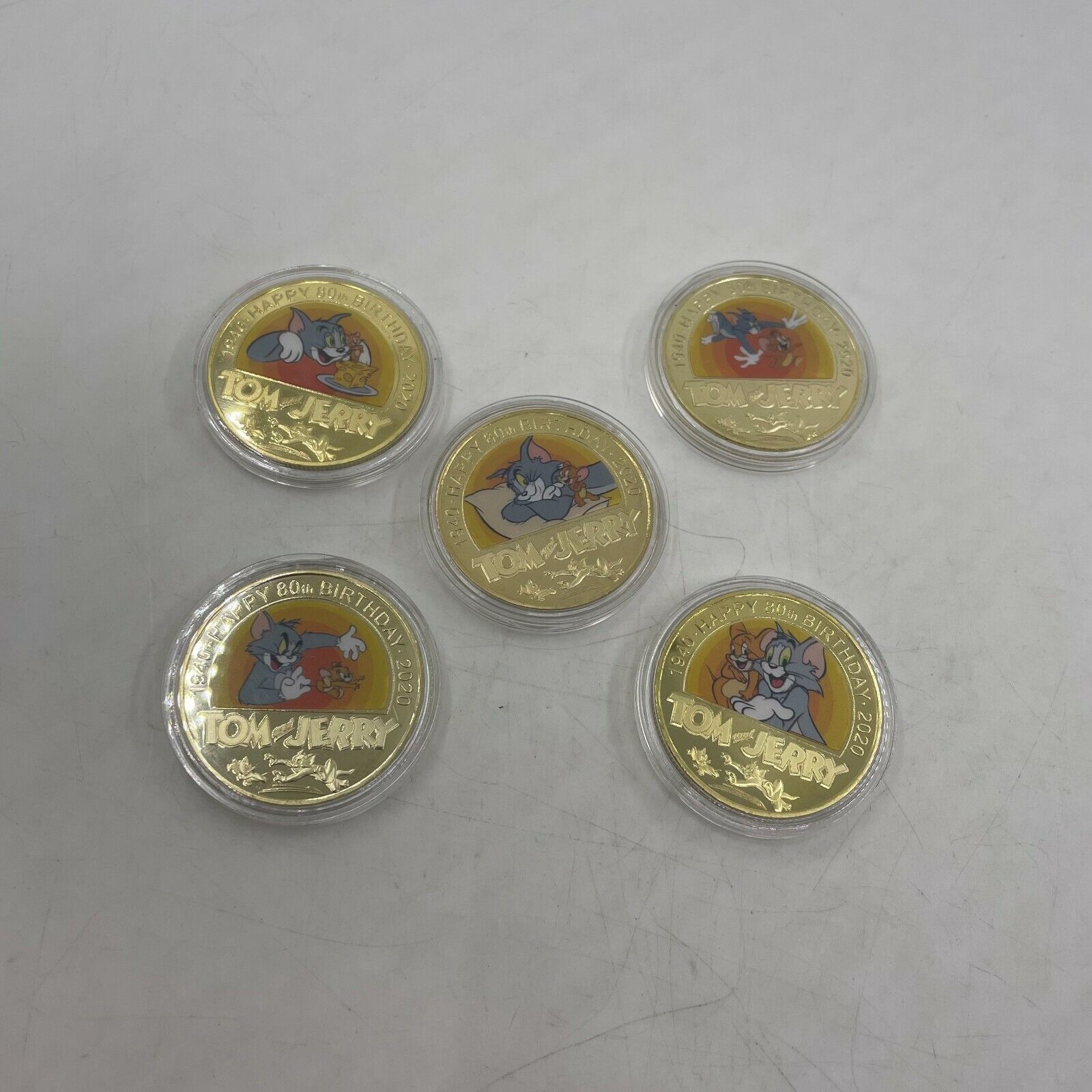 5 pcs USA Cartoon Cat mouse Funny Gold Coin For Nice Gift