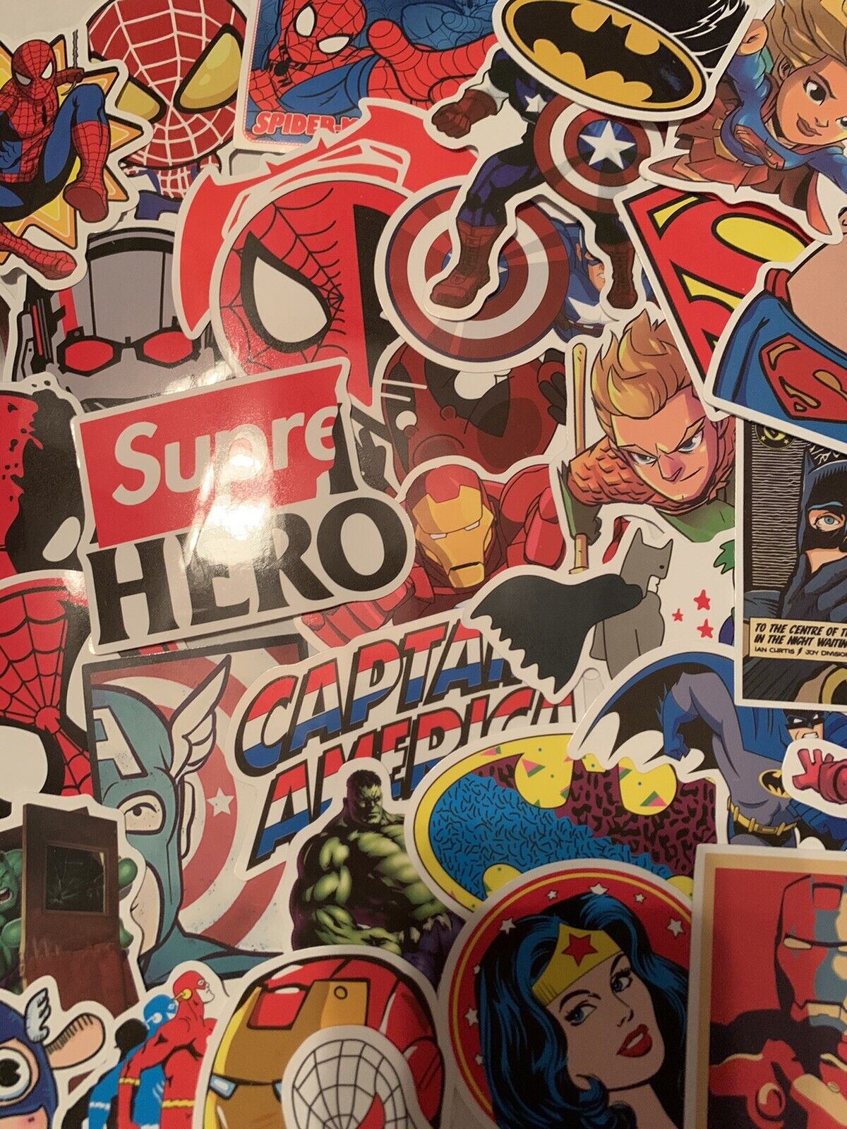 50 pc random superhero sticker lot Marvel vs DC Ironman Captain America Batman