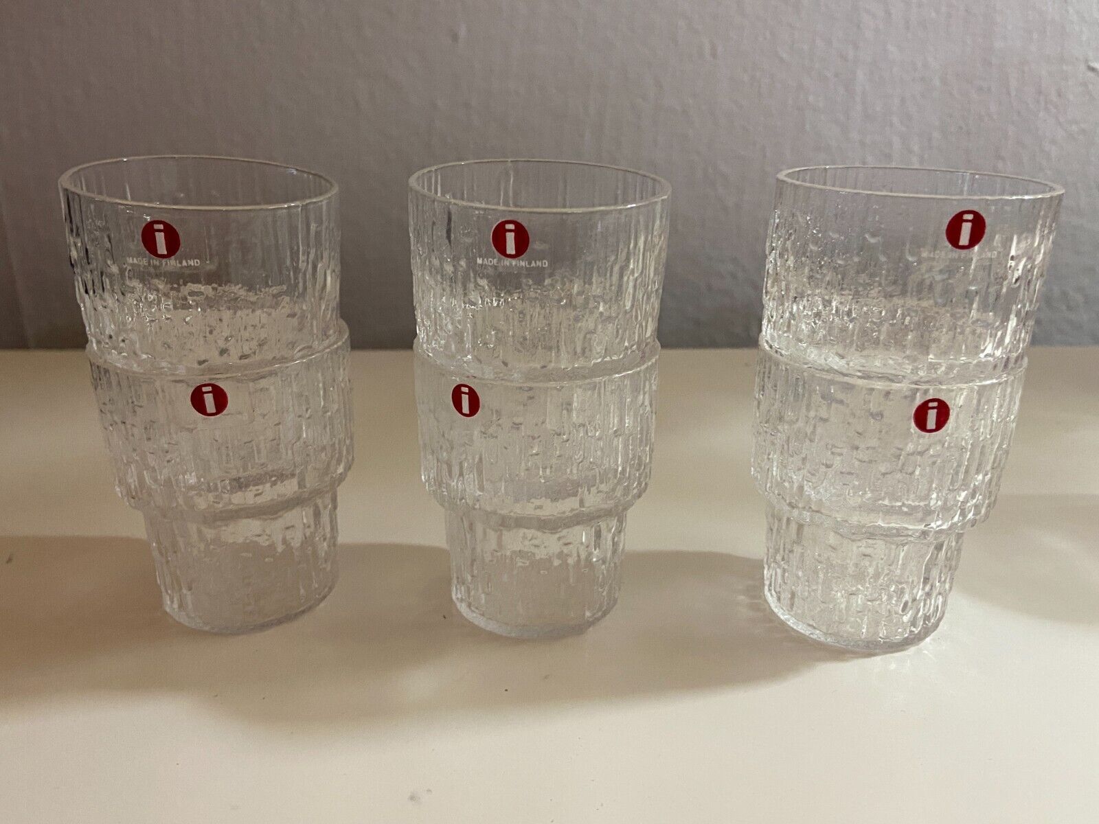Iittala Paadar Shot Liquor Glasses Tapio Wirkkala Iceberg Icicle Set of 6