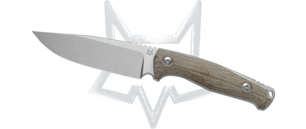 Fox Knives Tur FX-529MI Stainless Fixed Blade Knife OD Green Canvas Micarta
