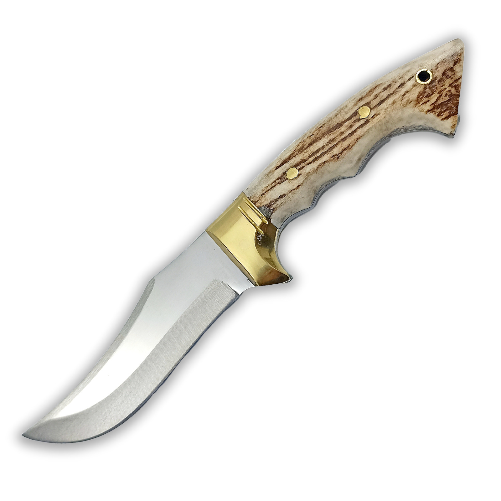Stag Horn Bushcraft Knife - Full Tang Blade Deer Antler Knife - Hunting Knife