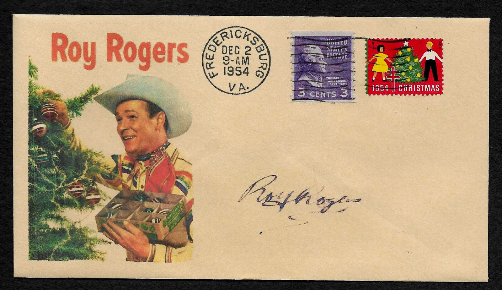 1954 Roy Rogers Featured on Xmas Collector\'s Envelope *XS211