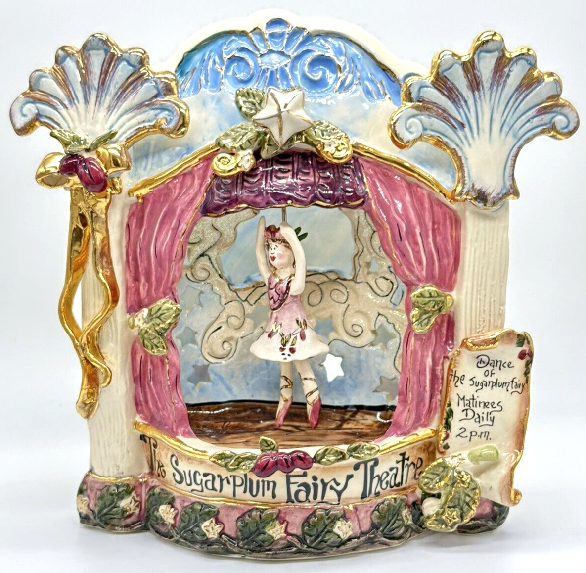 Blue Sky Sugar Plum Fairy Theatre Musical Votive Royal by Heather Goldminc