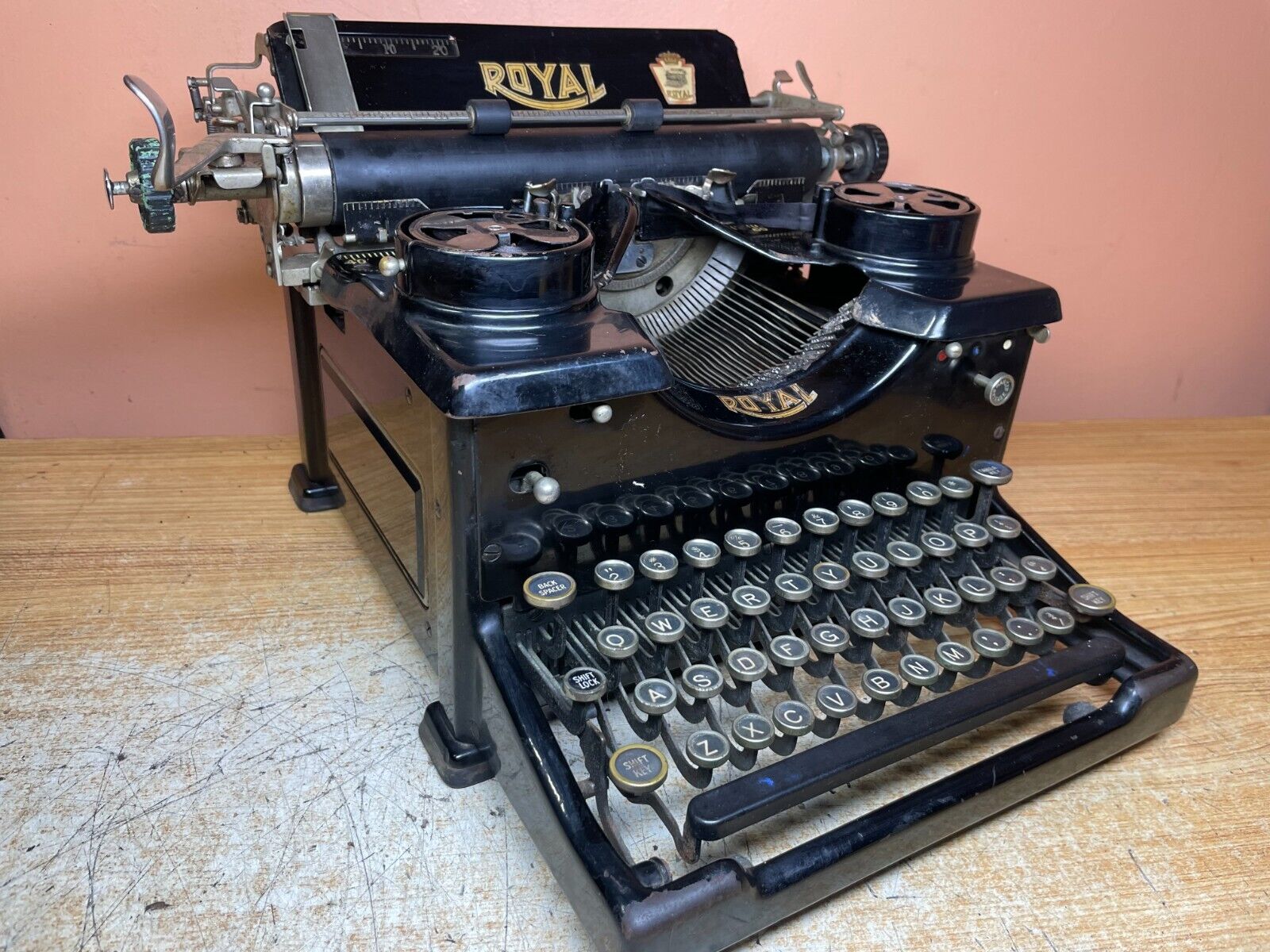 1929 Royal 10 Working Vintage Desktop Typewriter w New Ink