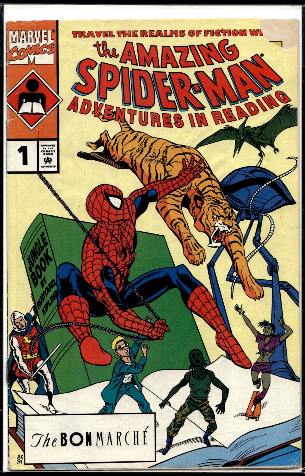 1991 Amazing Spider-Man #1 Adventures In Reading Bon Marche Marvel Comic