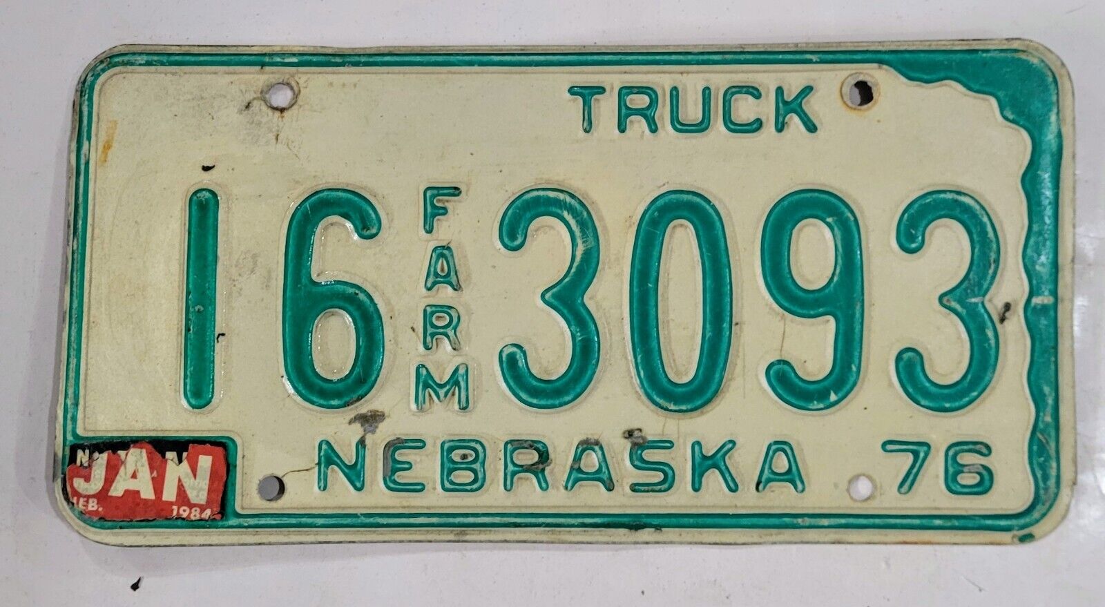 1976 NEBRASKA Vintage Farm Truck License Plate ~ 16 3093 ~  🔥FREE SHIPPING🔥