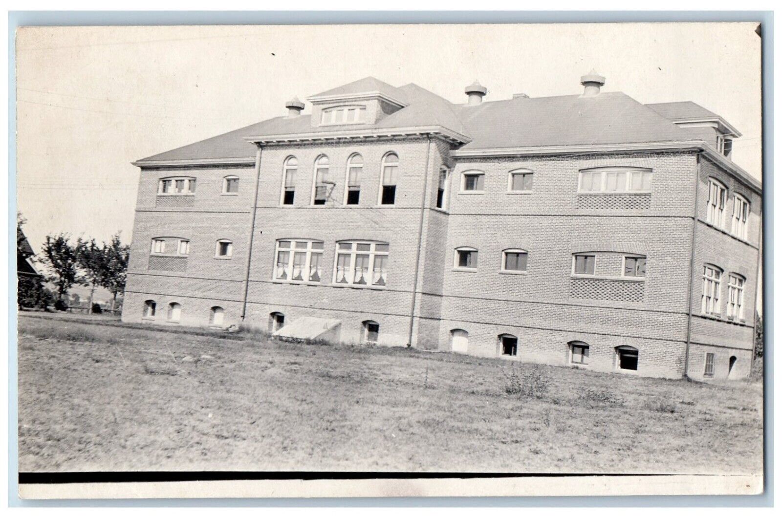 Pine Ridge Oregon OR Postcard RPPC Photo Government School Building c1910\'s