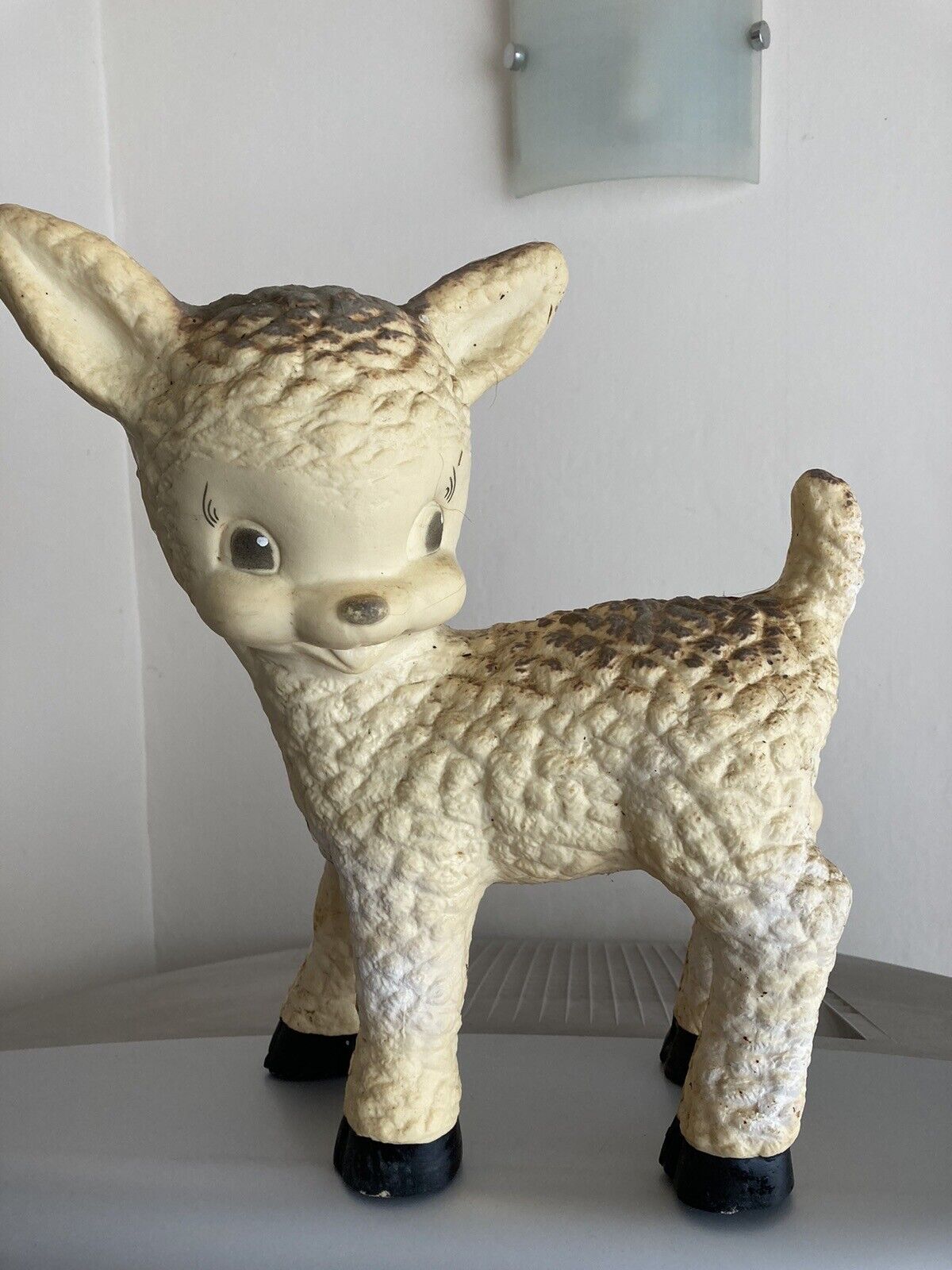 Vintage 1960s Lamb Toy. Used To Have Wheels.