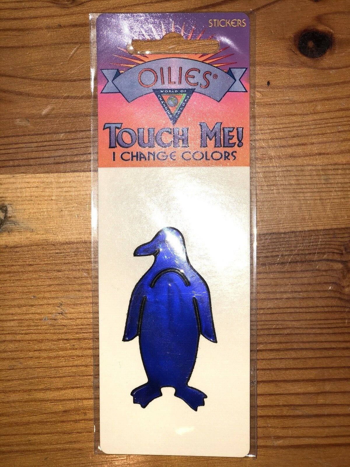 Vintage 80s/90s OILIES Liquid Crystal Penguin Sticker
