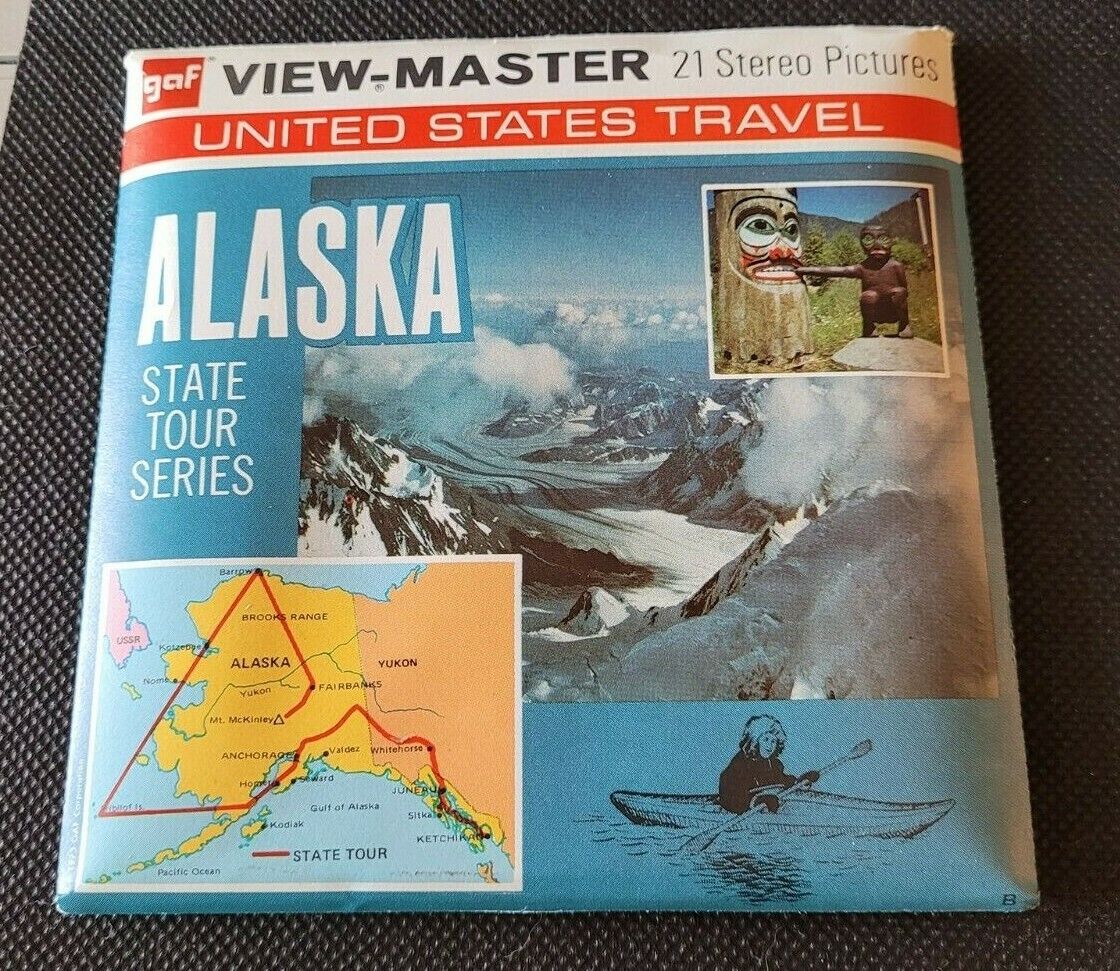 Rare Gaf A101 Alaska the Last Frontier State view-master Packet w/ 3 minty Reels