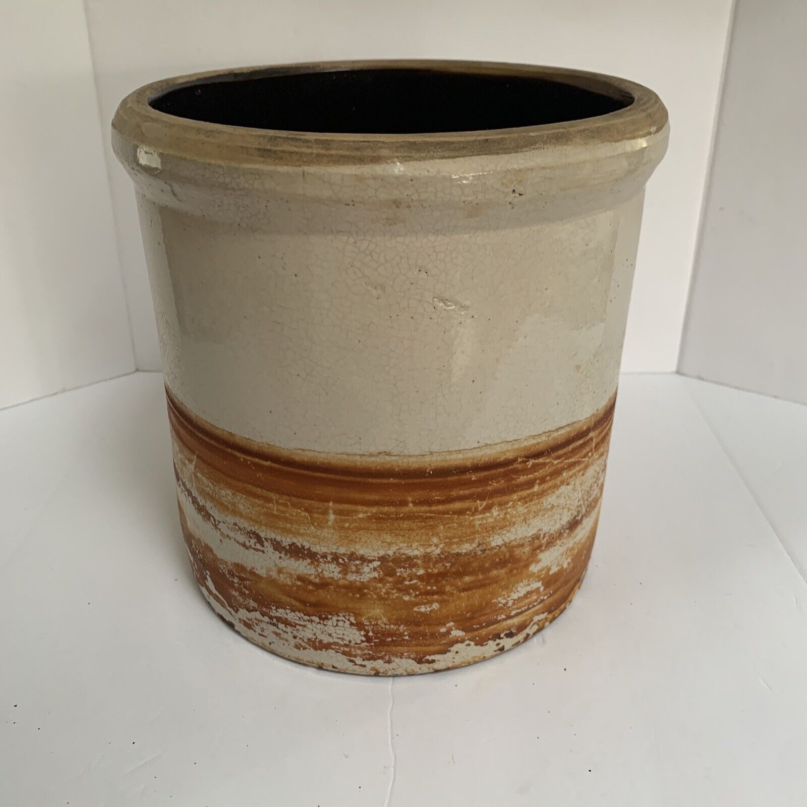 Antique Pottery Stoneware Crock  8”