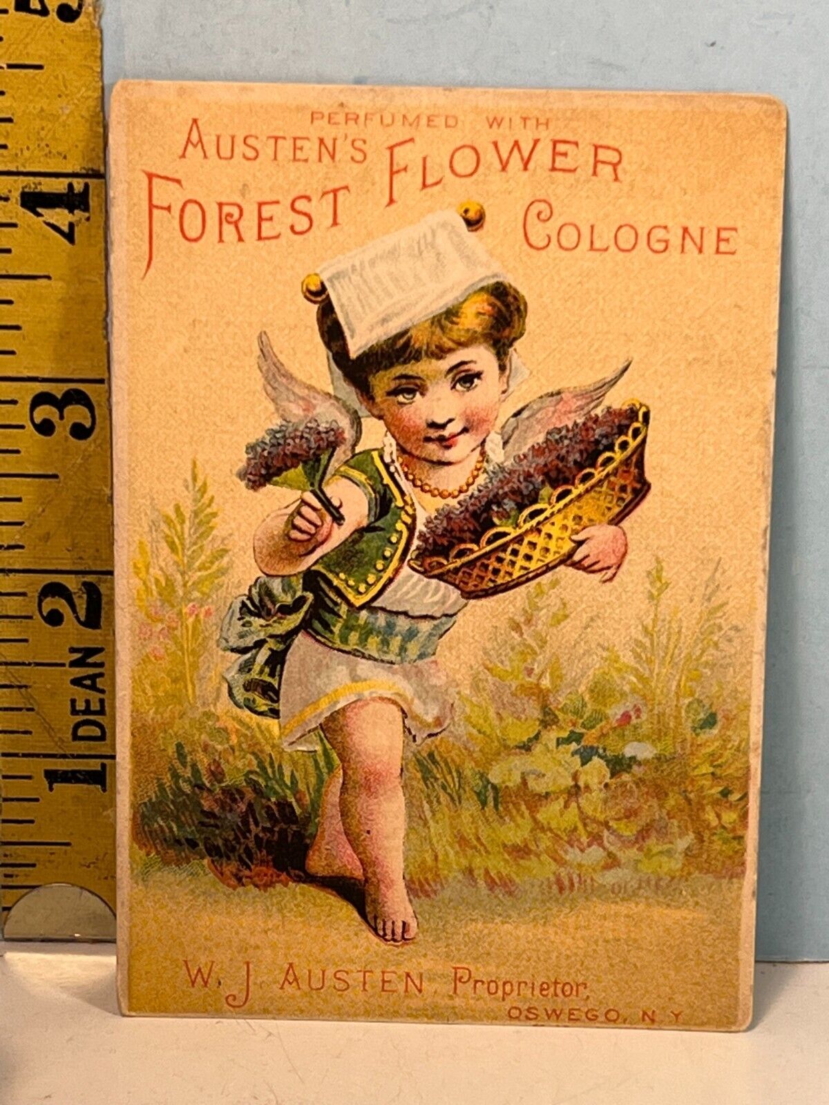 1800\'s W. J. Austen\'s Forest Flower Cologne Trade Card,