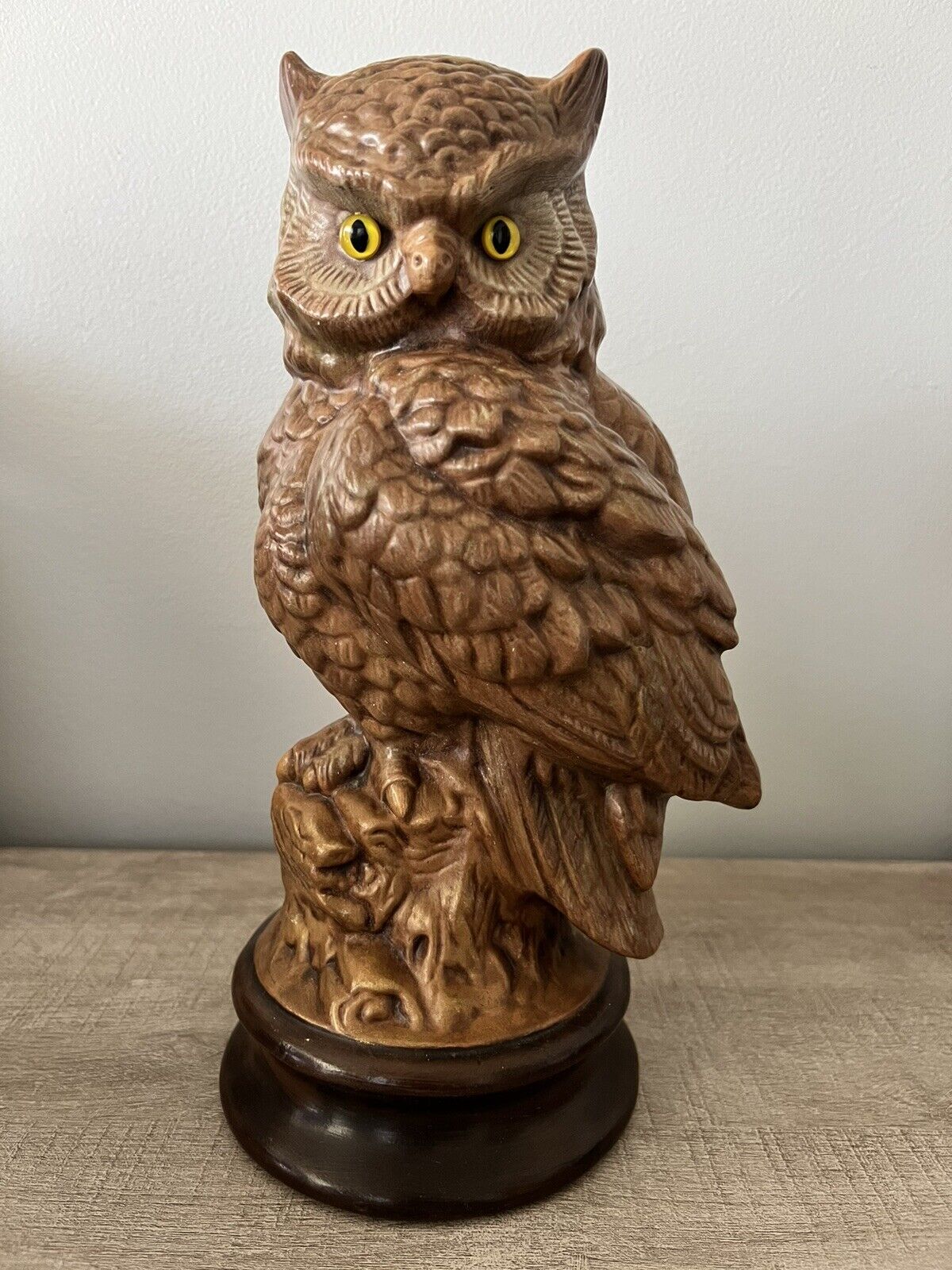 VINTAGE Ceramic Owl BYRON MOLD B4 Great Horned Figurine 12”x 6”
