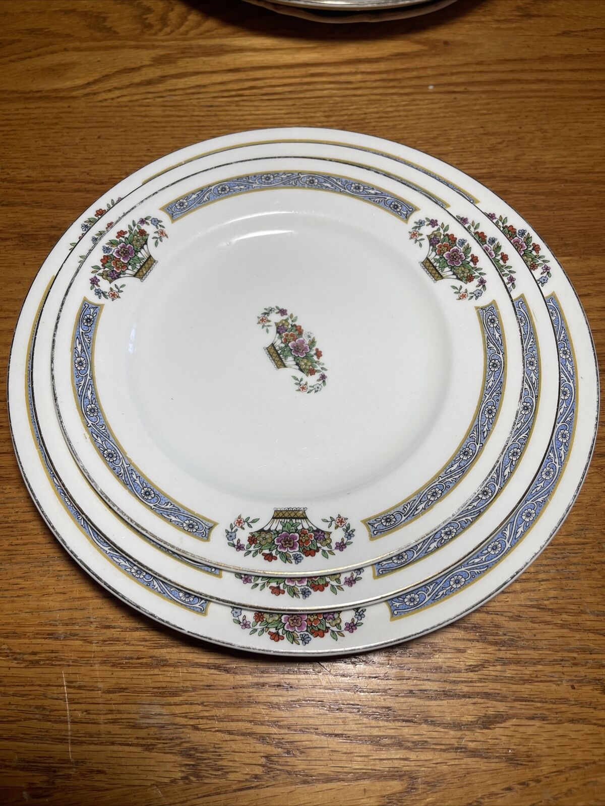 1 Full Set  Antique WH Grindley England Bone China FREDA-8”9”10” Dinner Plate