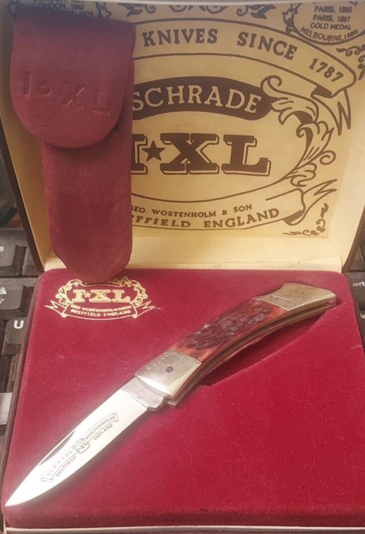 SCHRADE WOSTENHOLM IXL SHEFFEILD ENGLAND LOCKBACK POCKET KNIFE ORIG BOX