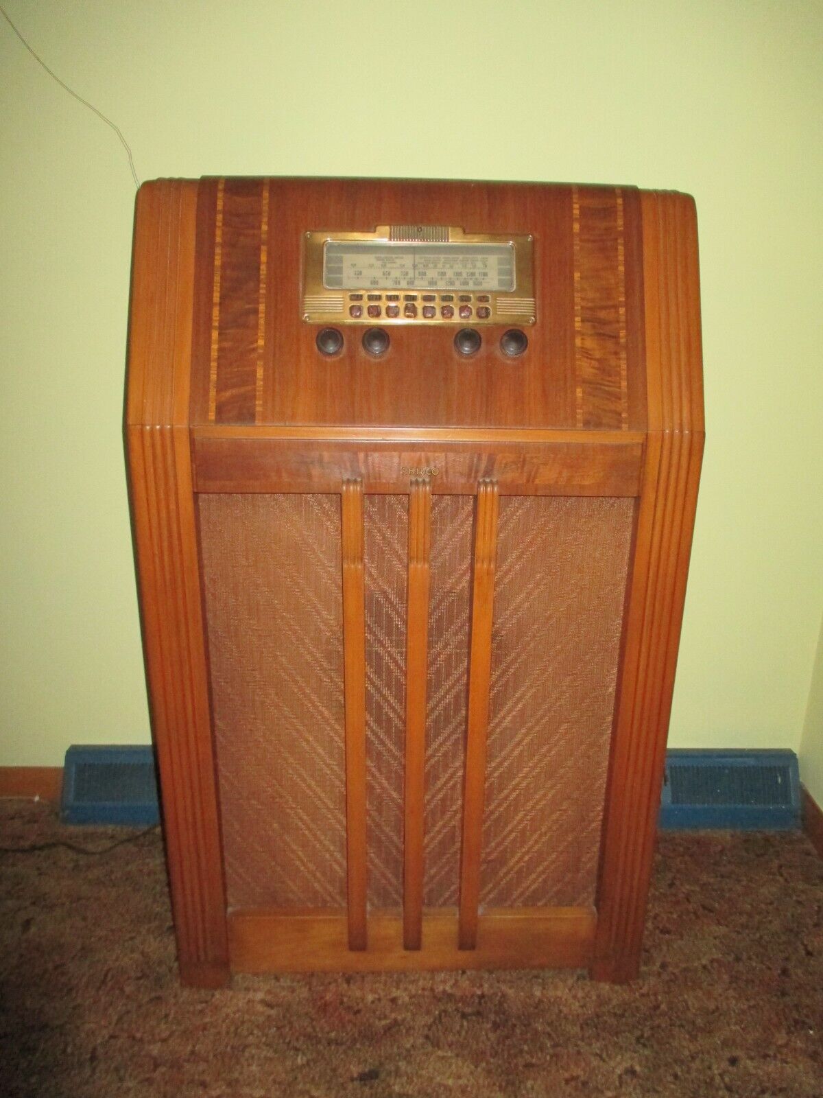 Vintage 1939 Philco 39-25 Shortwave Console Tube Floor Radio Light Sound Works