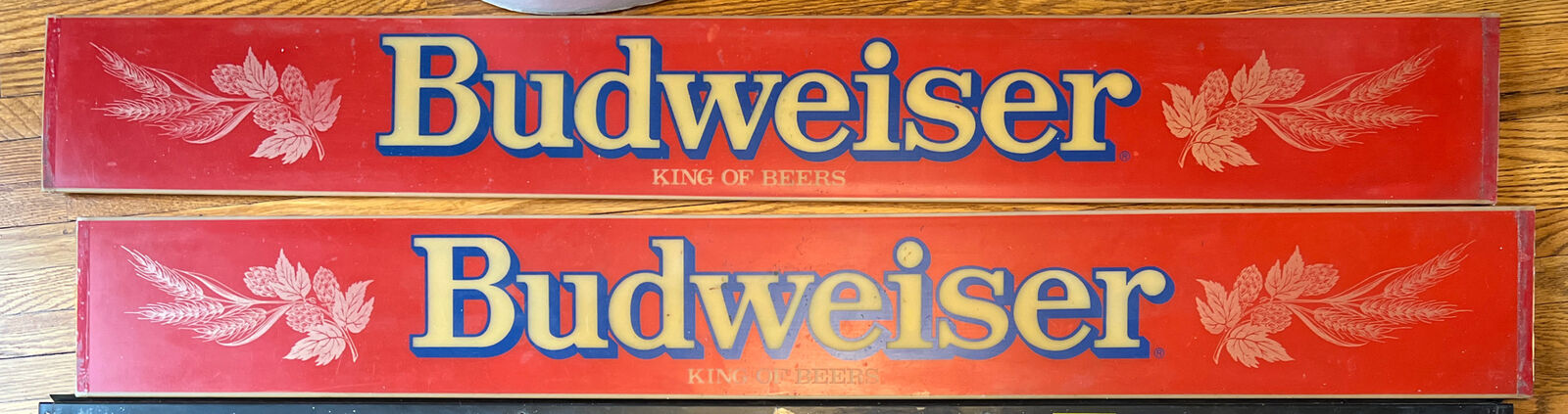 BUDWEISER HANGING POOL TABLE LAMP INSERTS 2 - 1980'S VINTAGE