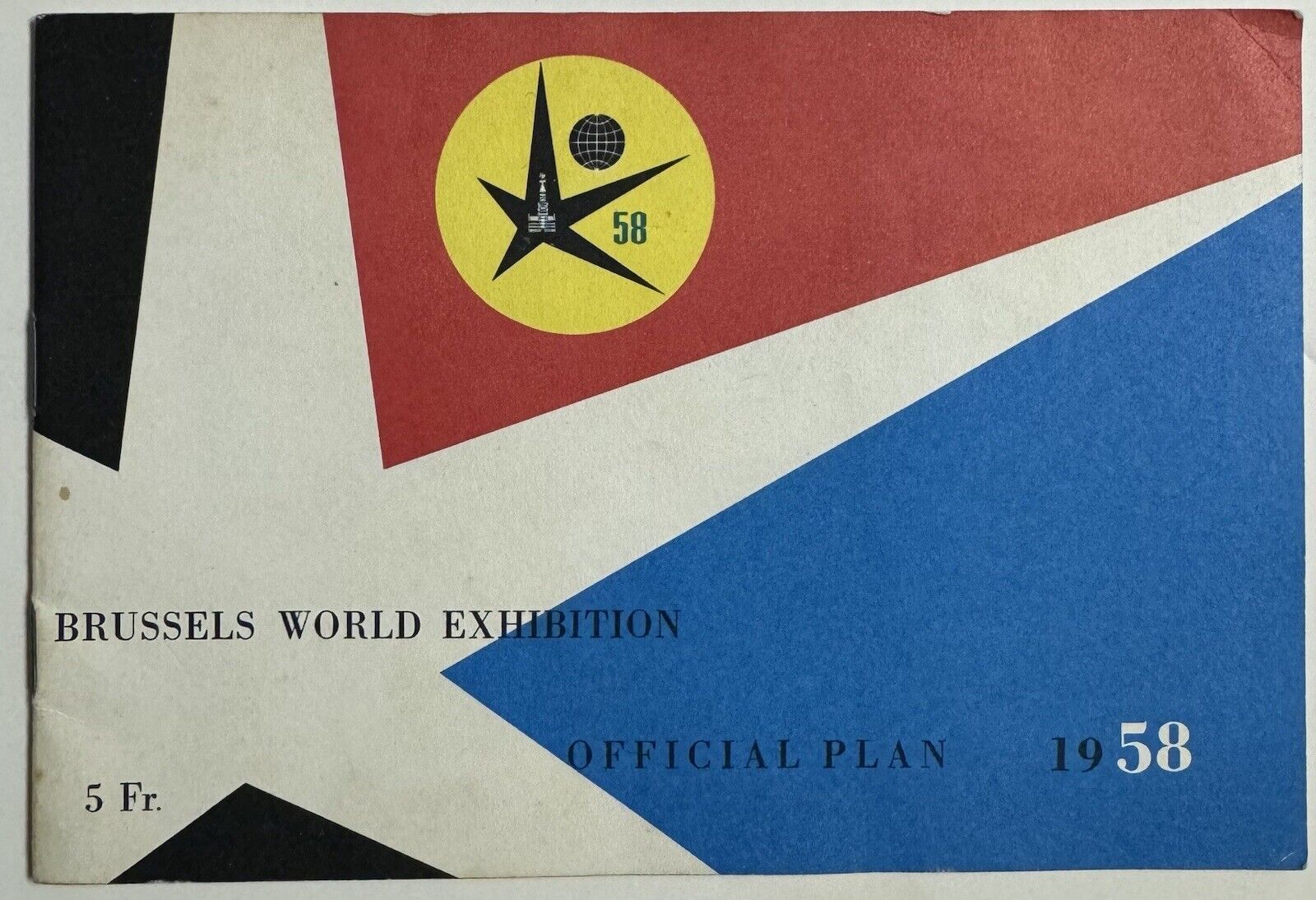 1958 Brussels Bruxelles World's Fair Exposition Official Plan & City Map English