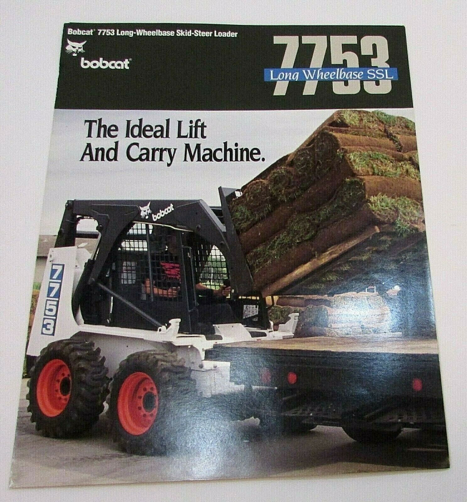 New Vintage 1993 Bobcat 7753 Long Wheelbase Skid Steer Loader Unused Brochure