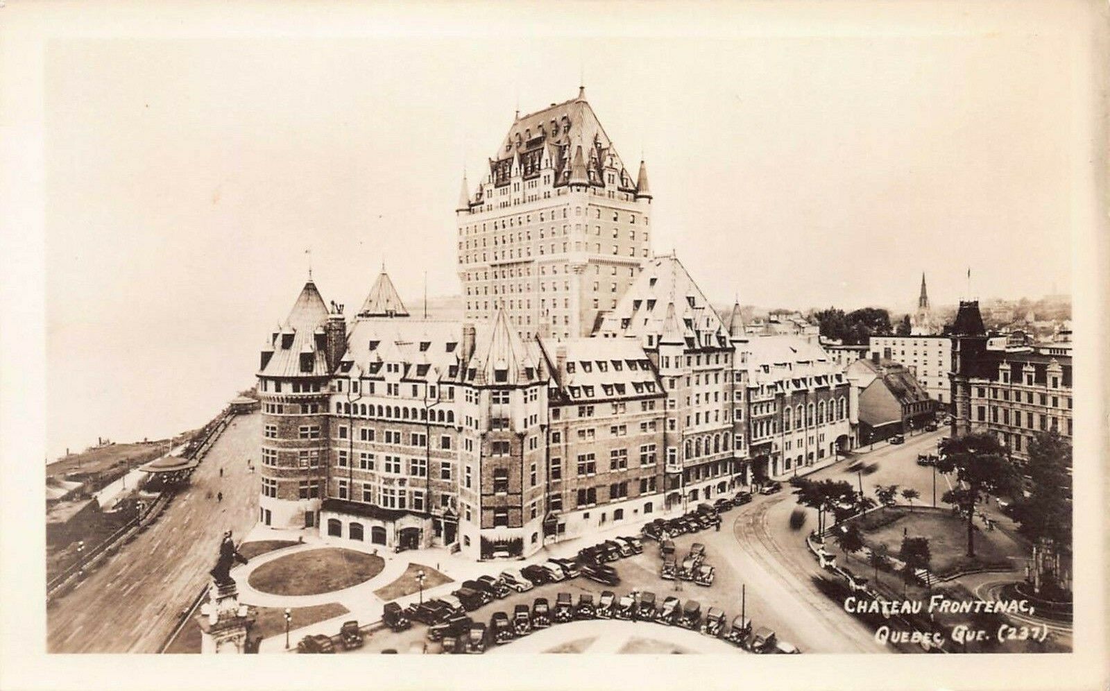 Chateau Frontenac, Quebec City, Quebec, Canada, early real photo postcard
