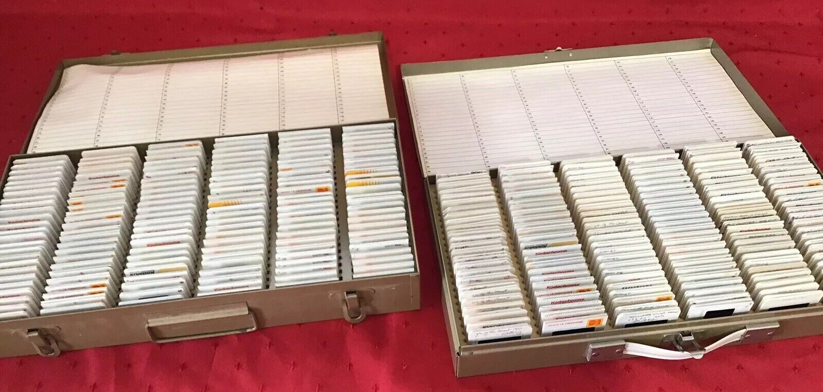 35mm Slides Lot Of 600 Slides In 2 Metal Slide Cases