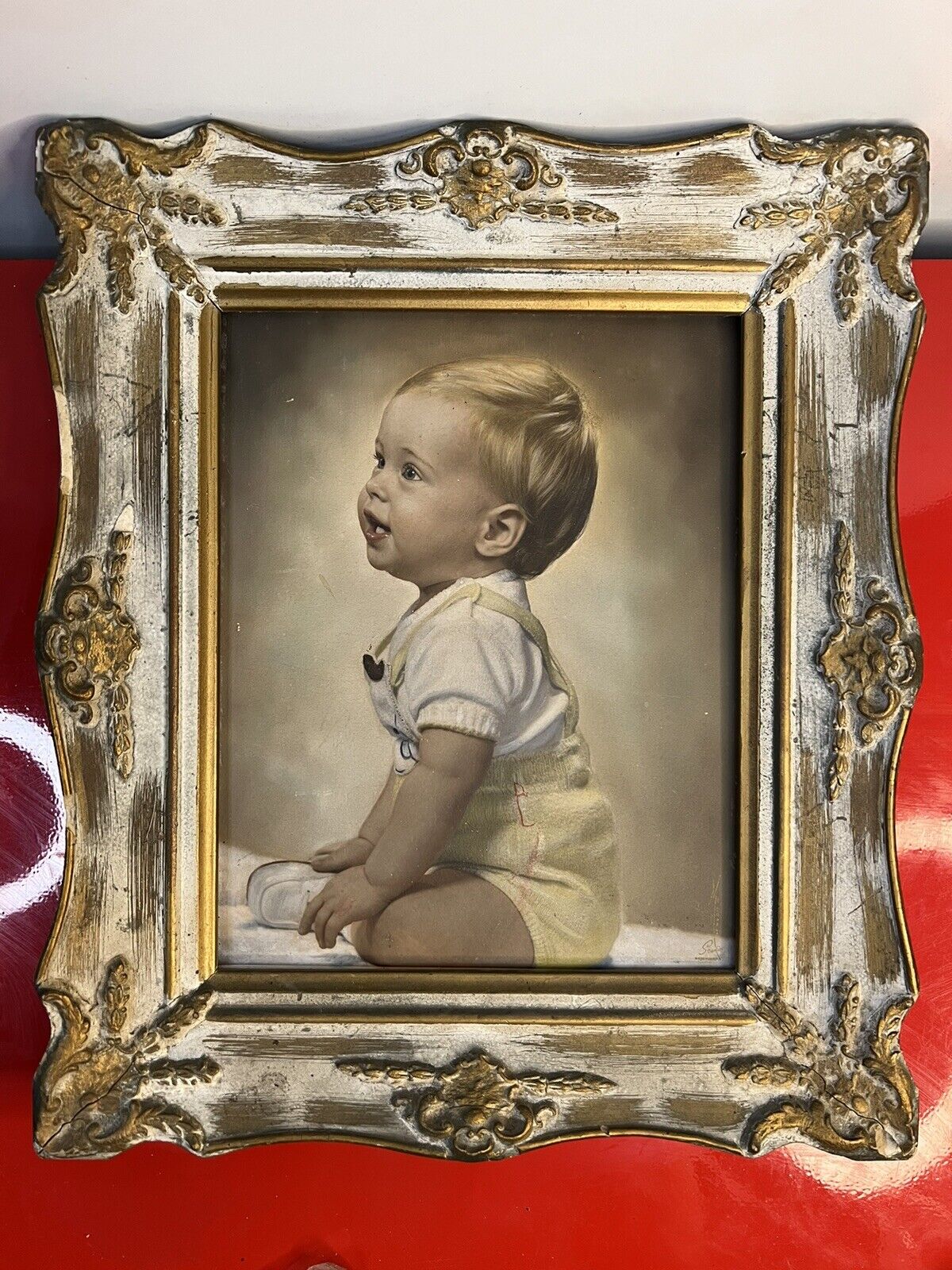 Vintage BEAUTIFUL CHILD PORTRAIT OF BABY. COLORED PHOTOGRAPH? mc donald studio