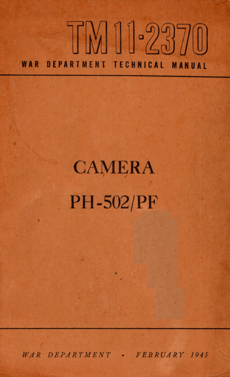 32 Page February 1945 TM 11-2370 CAMERA PH-502/PF Kodak Bantam Manual on Data CD