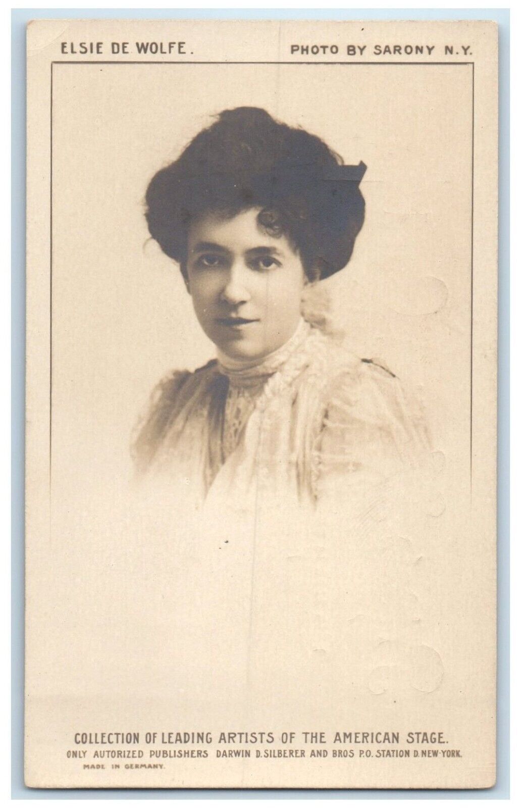 c1900\'s Elsie De Wolfe Actress RPPC Photo Unposted Antique Postcard