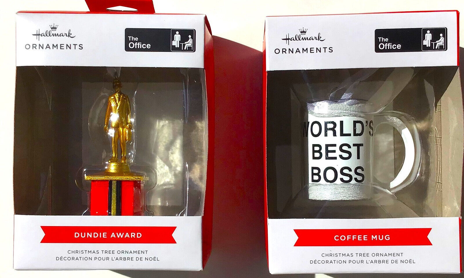Hallmark Ornaments The Office Dundie Award and Coffee Mug, Set of 2 