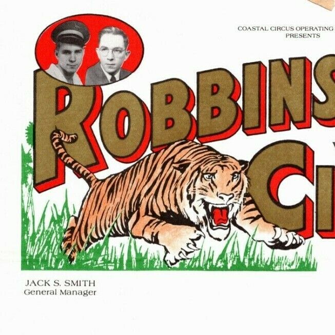 Scarce Robbins Bros. World Toured Circus Letterhead c1960\'s-70\'s Leaping Tiger