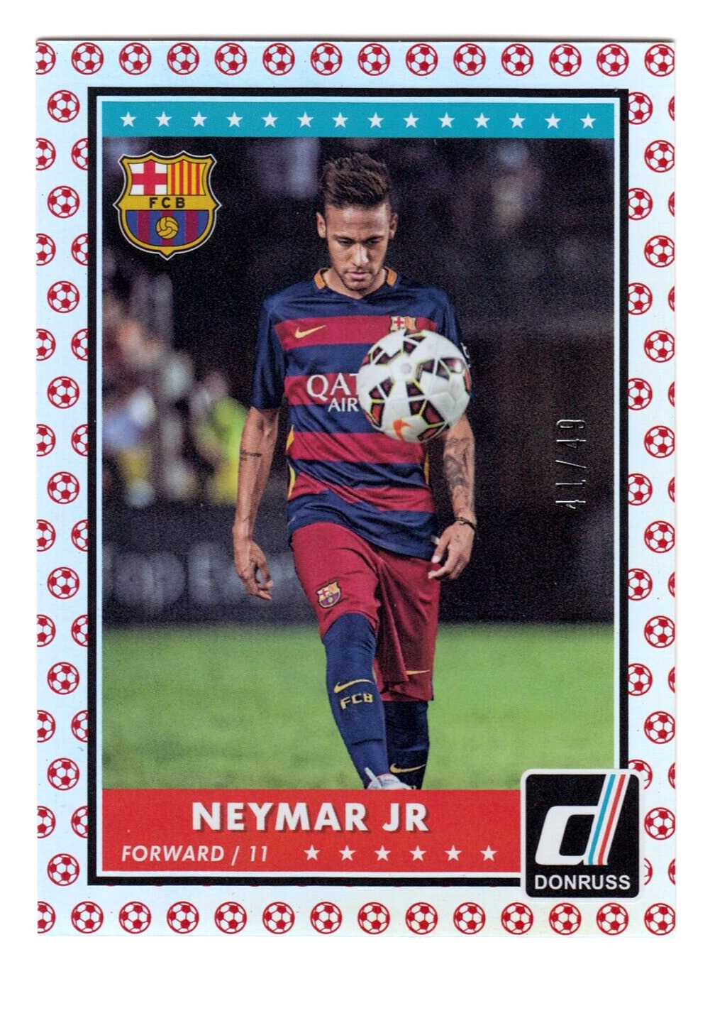 2015 Panini Donruss Soccer Neymar Jr. Red Ball FC Barcelona SP /49 #69 Refractor