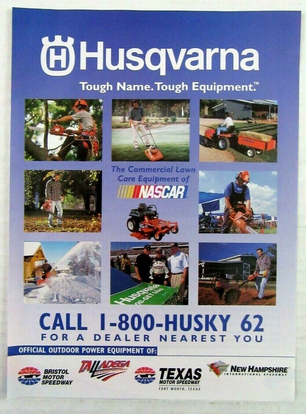 2000 HUSQVARNA Magazine Ad - Commercial Lawn Care Equipment of NASCAR