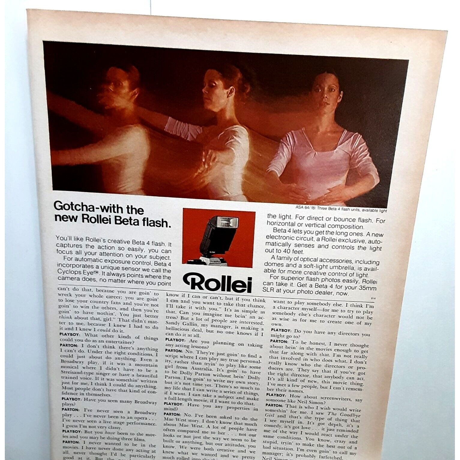 1978 Rollei Cyclops Eye Camera Flash Ad Vintage Print Ad 70s Original