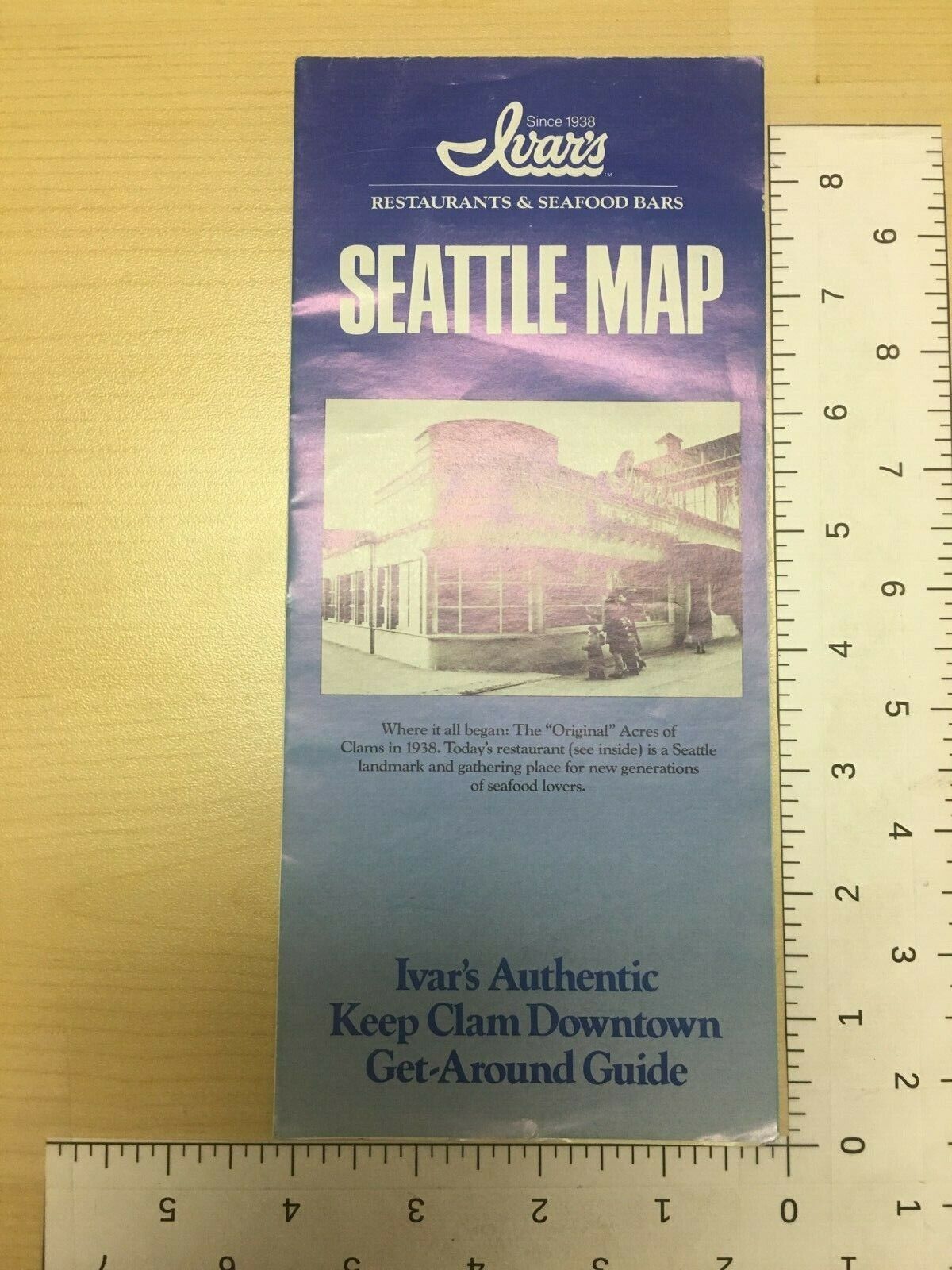 Vintage Travel Brochure Ivar\'s Resturants & Seafood Bars Seattle Map Downtown 