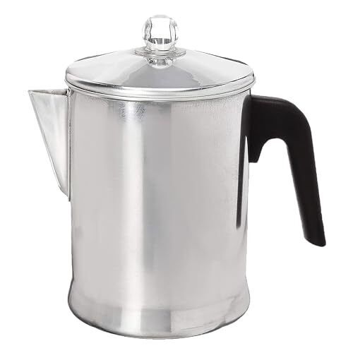 Heavy Duty Stove Top Percolator Coffee Pot Maker Aluminum Steel 9-Cup