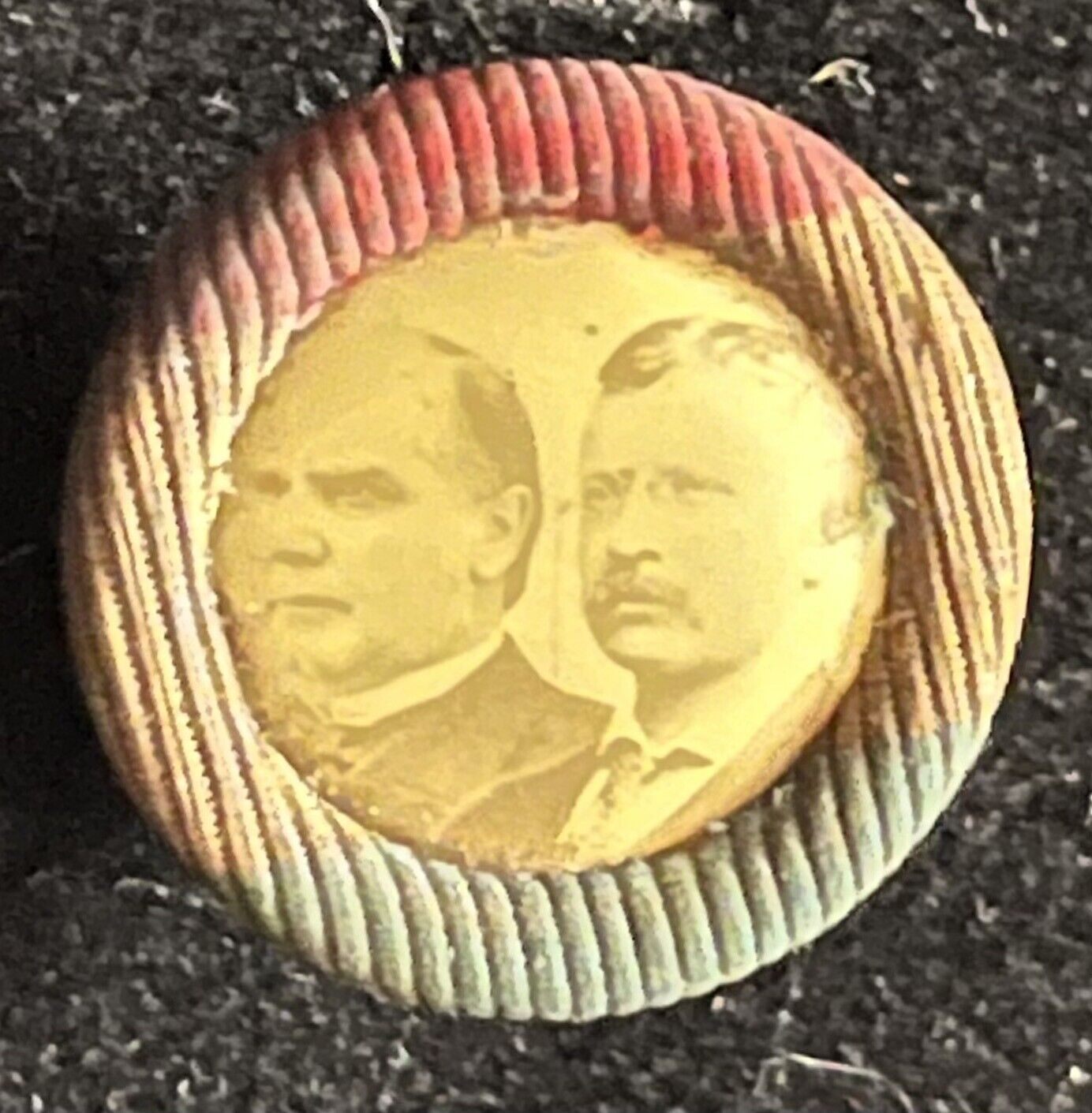 Antique 1900 McKinley Roosevelt Celluloid Lapel Button