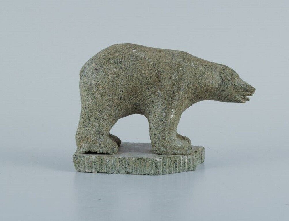 Greenlandica, figure of a polar bear carved in soapstone. Approx. 1960/70s.