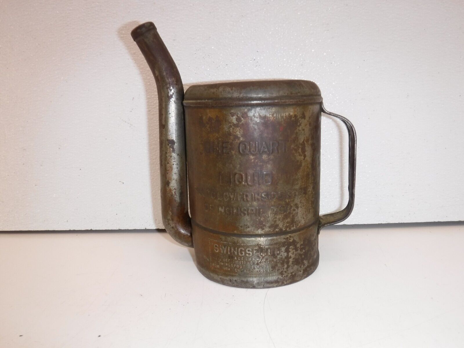Vintage Brass Swingspout Oil Dispenser One Quart Patent 1810